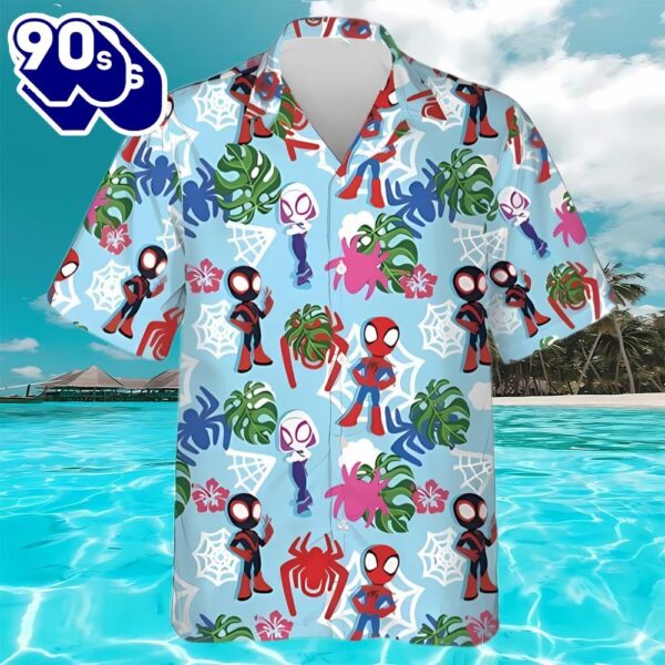 Spiderman Into The Spider-Verse Chibi Beach Lover Short Sleeve Hawaiian Shirt
