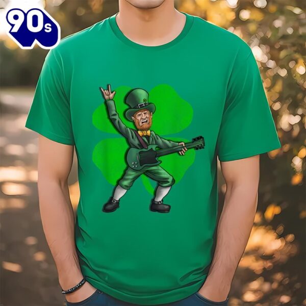 St Patrick’s Day Rock and Roll Leprechaun Guitar T-Shirt