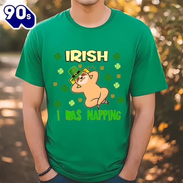 St Patrick’s Day Sloth Napping Funny Shirt