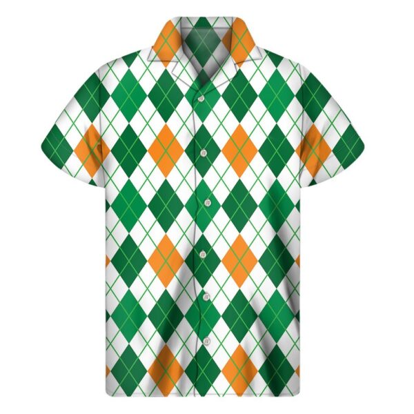 St Patrick’s Day Argyle Pattern Hawaiian Shirt