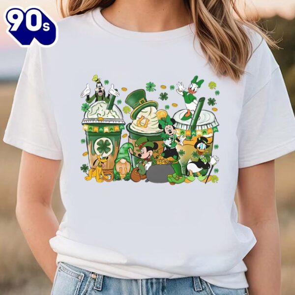 St Patricks Day Coffee Disney Shirt, Mickey Friends Saint Patrick…