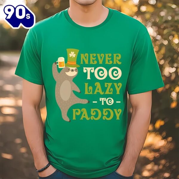 St Patricks Day Funny Sloth Drinking Shirt