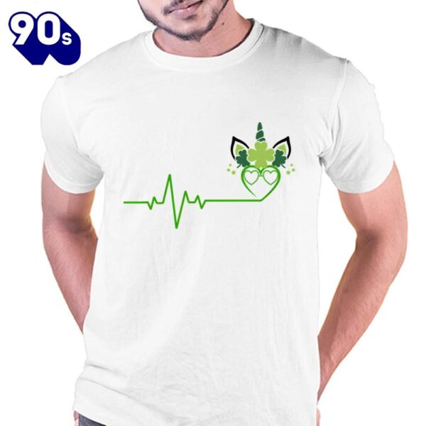 St Patricks Day Heartbeat Unicorn T-shirt