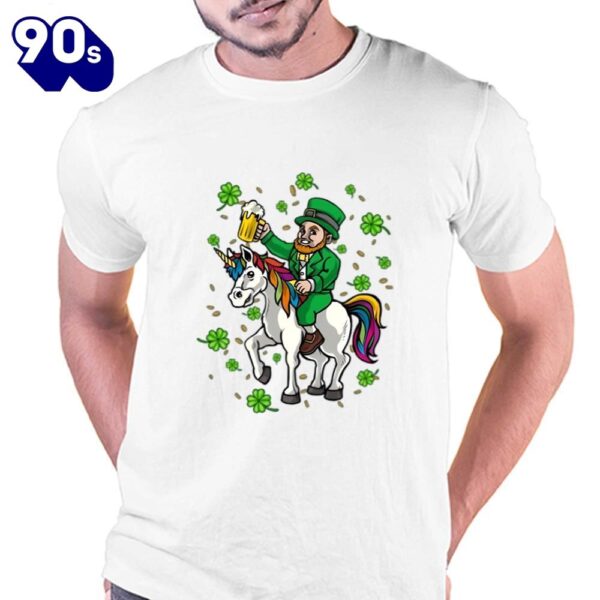 St Patricks Day Shirt, Leprechaun Unicorn Irish T-shirt