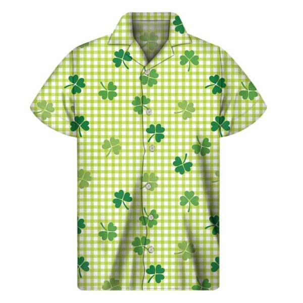St. Patrick’s Day With Shamrock And Buffalo Plaid Hawaiian Shirt