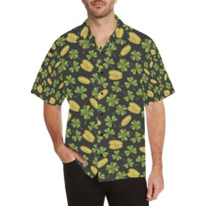 St Patricks Day With Shamrock Coin Pattern Hawaiian Shirt 1