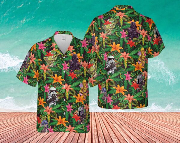 StarWars Disney Tropical Button Hawaiian Shirt