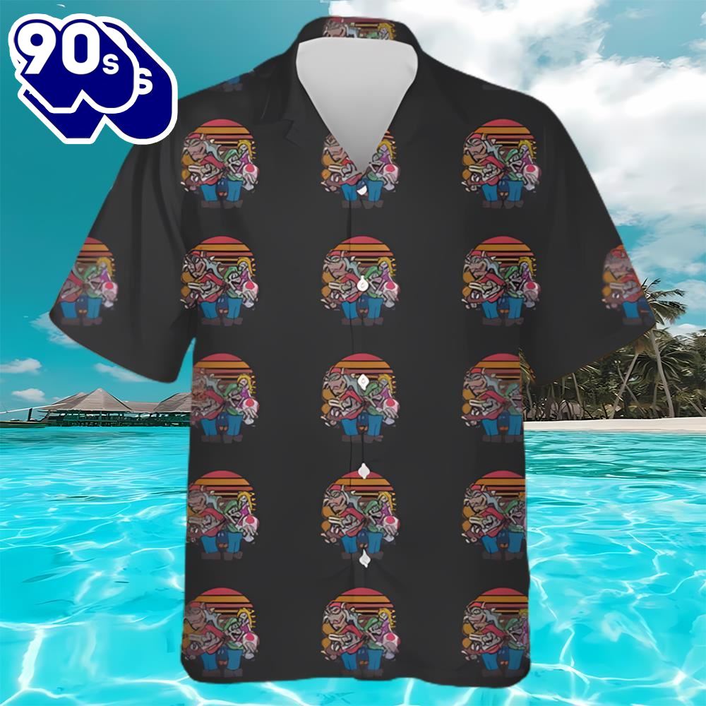 Stars Of Super Mario Bros Vintage Hawaiians Shirt