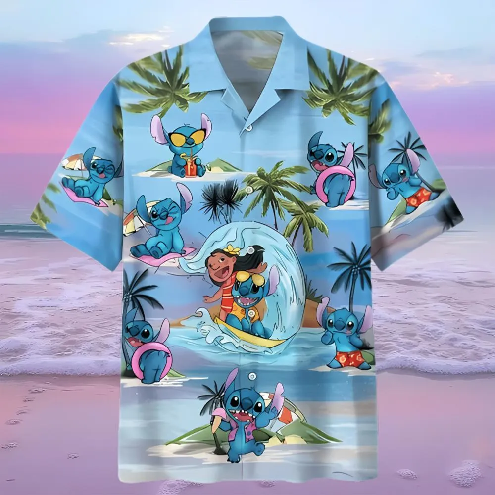 Stitch Aloha Button Up Beach Hawaiian Shirt