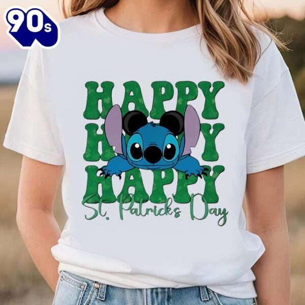 Stitch Happy St Patrick’s Day Shirt, Disney Stitch Lucky Shirt