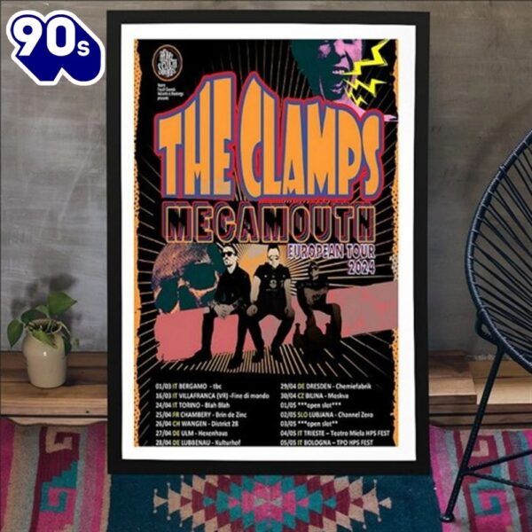 Stream The Clamps Megamouth European 2024 Tour Poster Canvas