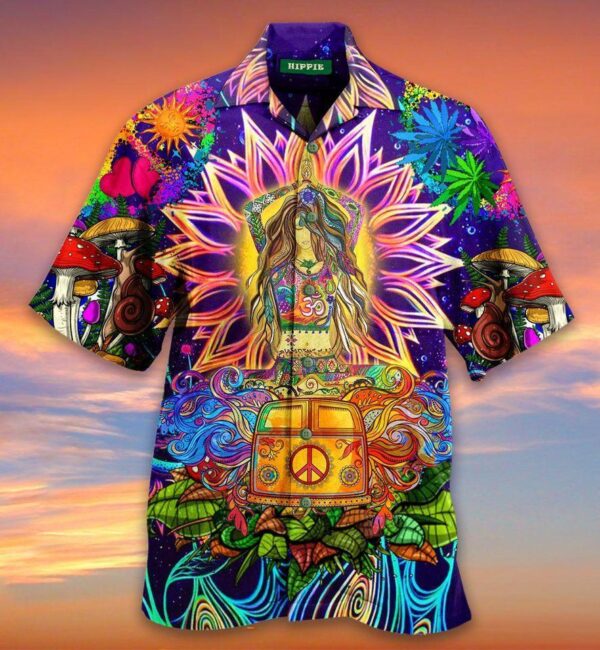 Style Yoga Hippie On Trip Hawaiian Shirt- Beachwear For Men – Gifts For Young Adults