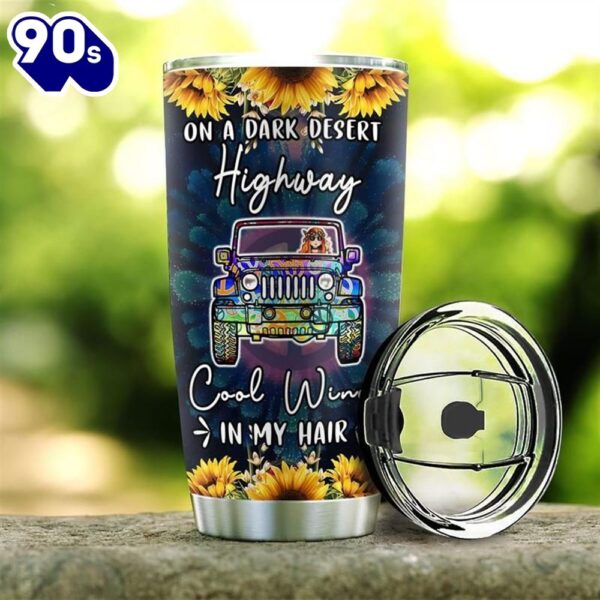 Sunflower Hippie Jeep Stainless Steel Cup