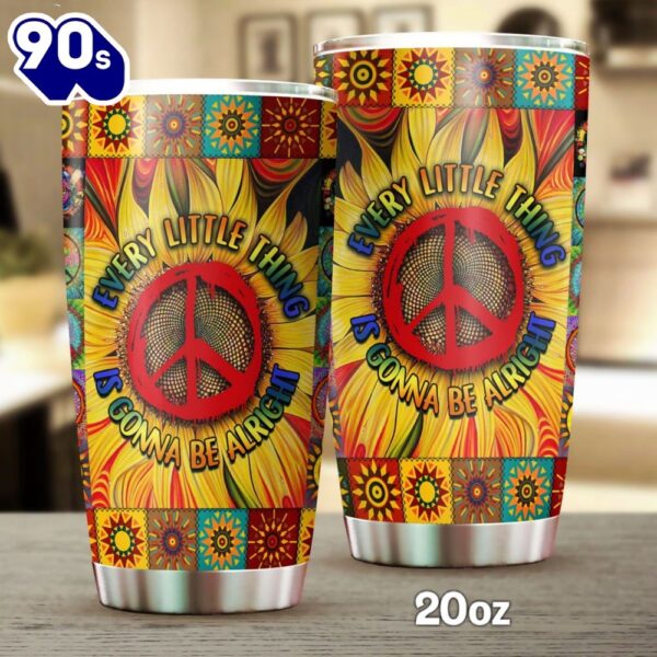 Sunflower Peace Hippie Personalized Tumbler