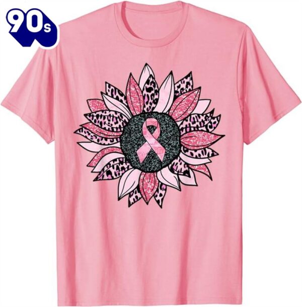 Sunflower Pink Breast Cancer Awareness Women Warrior Shirt