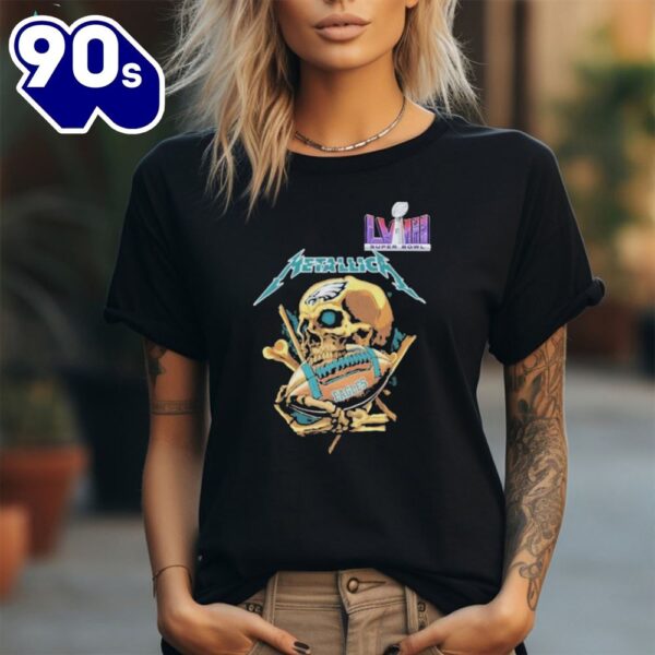 Super Bowl 2024 Metallica Skull Philadelphia Eagles Rocker Shirt