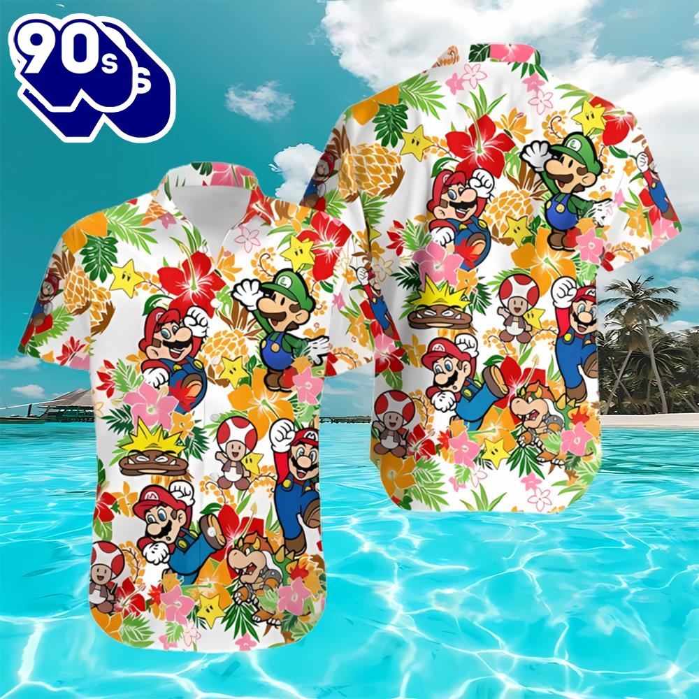 Super Mario Bros Aloha Hawaiian Shirt