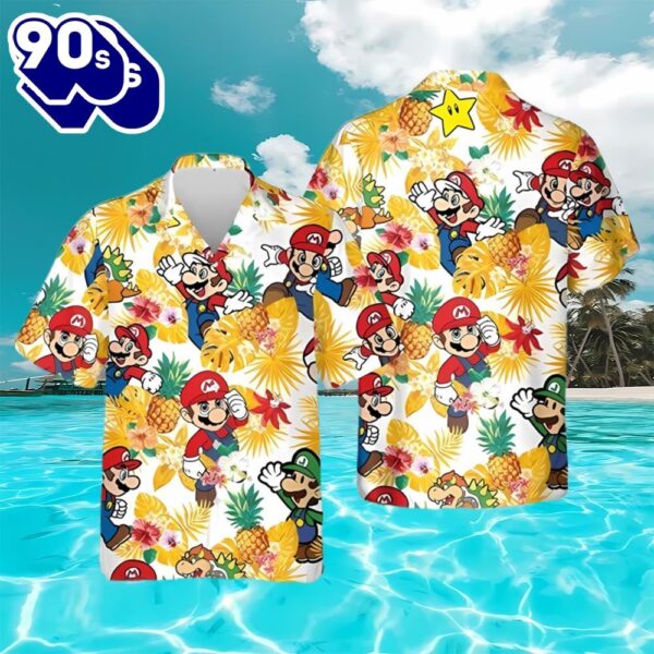 Super Mario Bros Pineapple Hawaiian Shirt