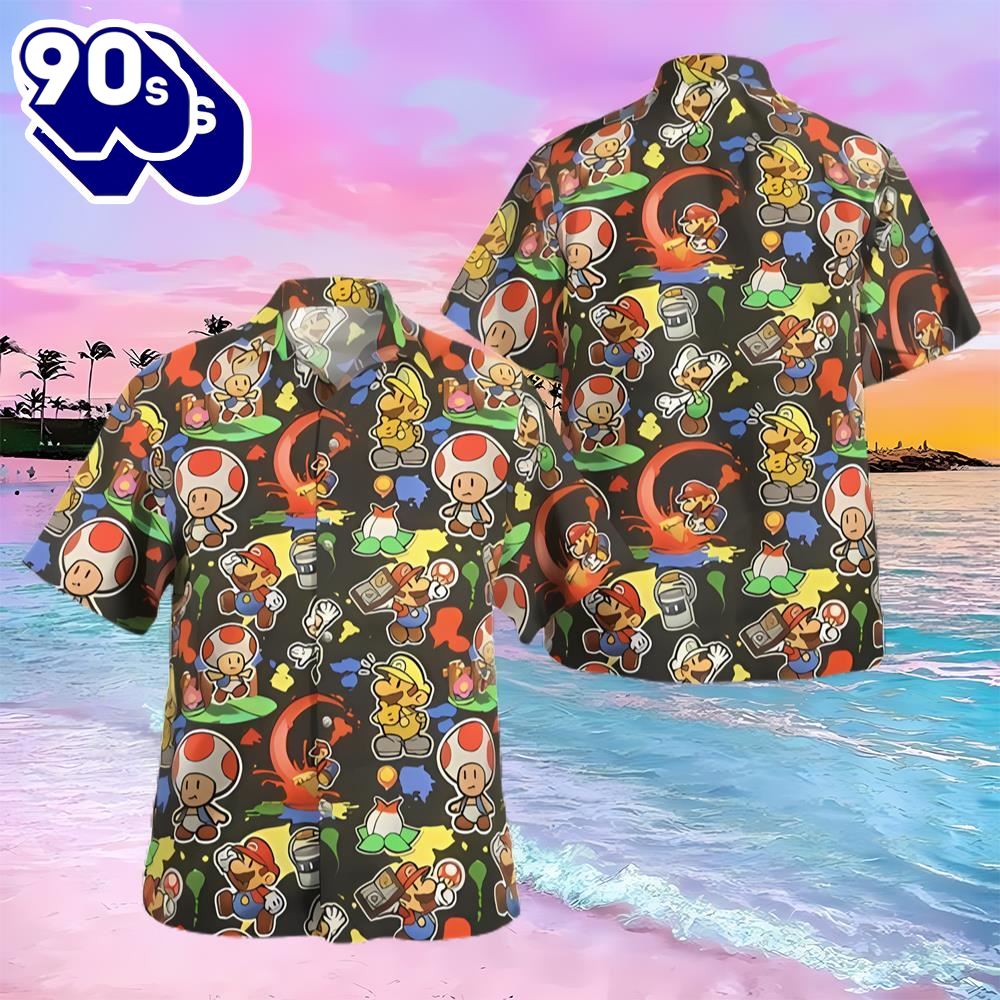 Super Mario Luigi Toad Hawaiian Shirt