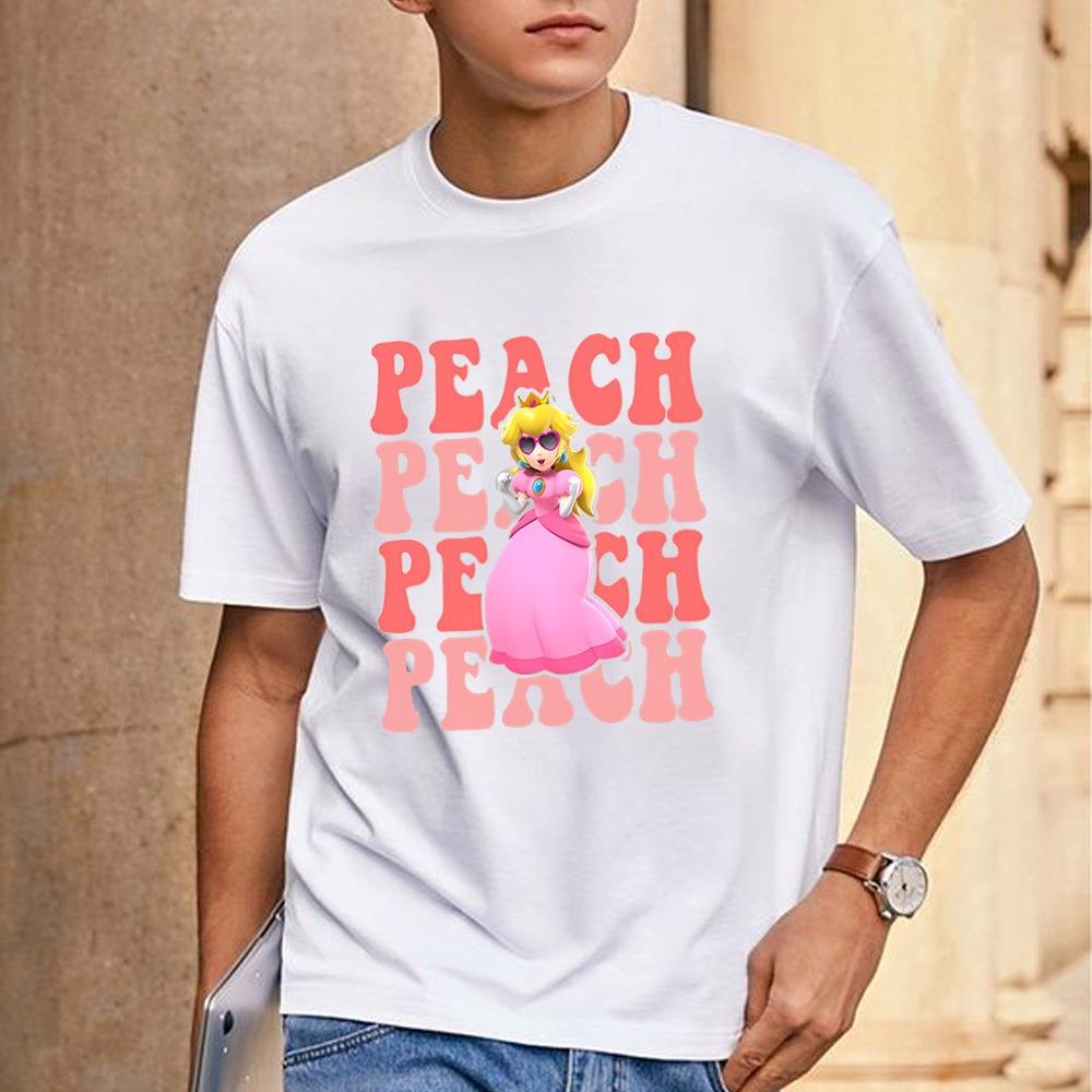 Super Mario Valentines Mario And Princess Peach Happy Women Valentines Day T-Shirt