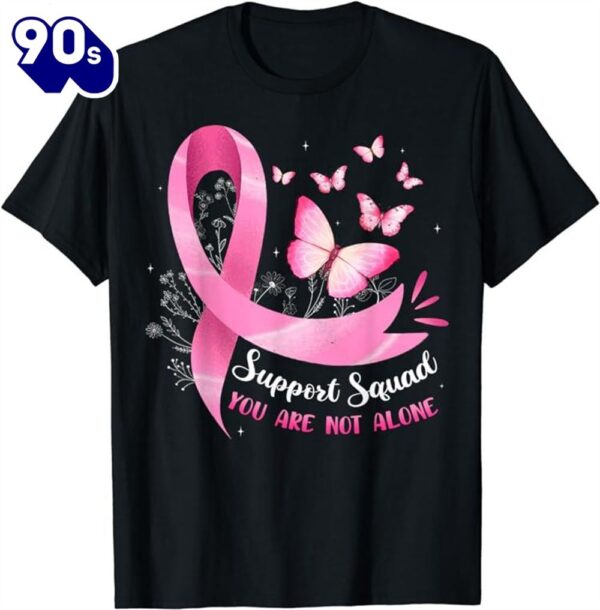 Support Squad Breast Cancer Awareness Pink Ribbon Butterfly Shirt