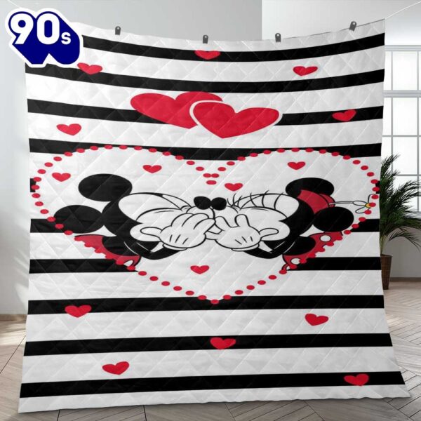 Sweet Love Couple Mickey Mouse Minnie Mouse Disney Cartoon A12 Gifts Lover Blanket