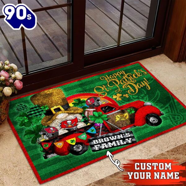 Tampa Bay Buccaneers NFL-Custom Doormat For The Celebration Of Saint Patrick’s Day