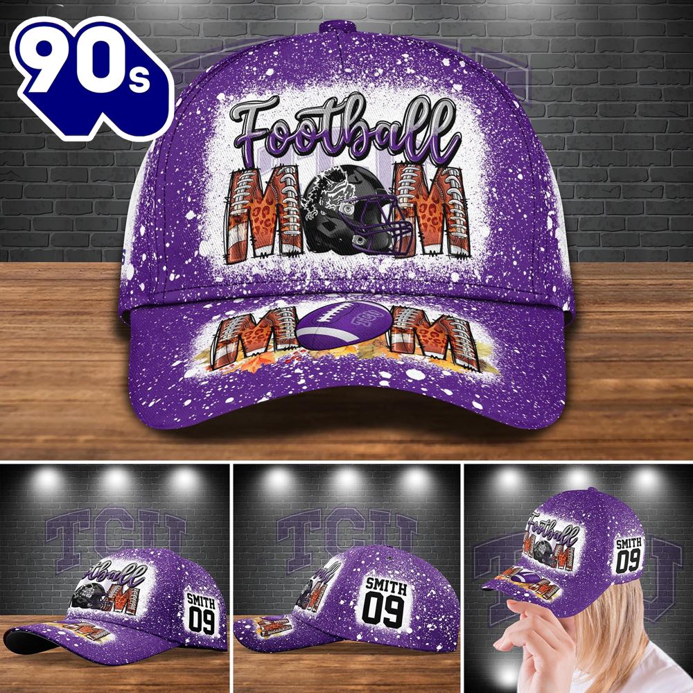 Tcu Horned Frogs Bleached Cap Custom Your Name And Number NCAA Cap