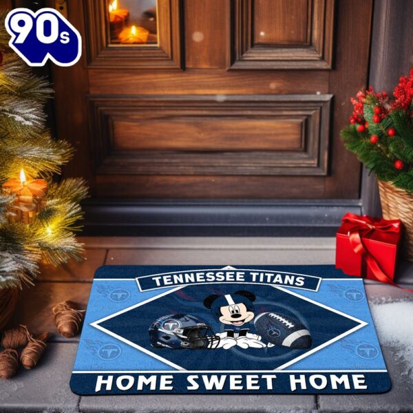 Tennessee Titans Doormat Sport Team And Mickey Mouse NFL Doormat