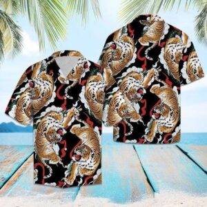 Tiger Beauty Hippie Hawaiian Shirt…