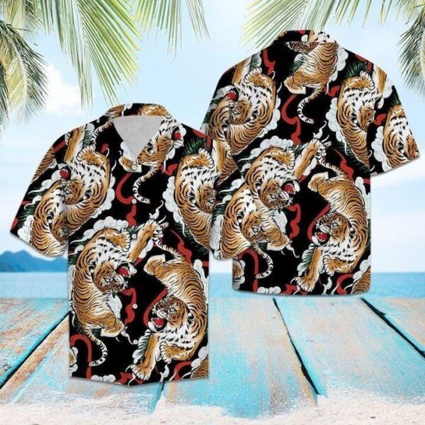 Tiger Beauty Hippie Hawaiian Shirt – Beachwear For Men – Gifts For Young Adults
