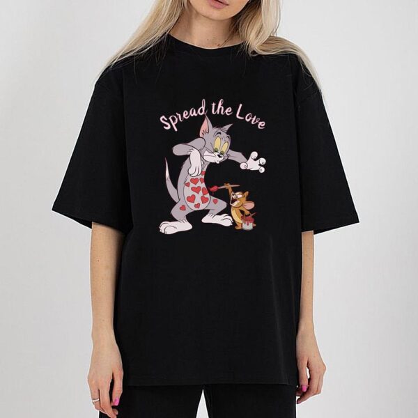 Tom And Jerry Painting Valentine Hearts T-Shirt