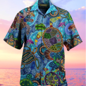 Turtle Hippie Hawaiian Shirt –…