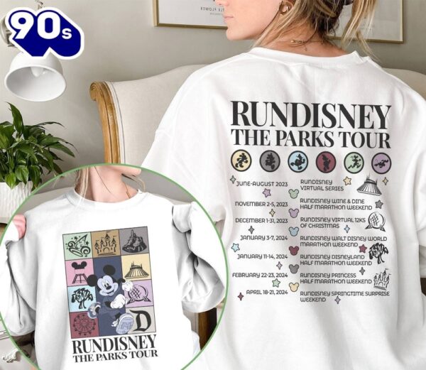 Two Sided Mickey Rundisney Marathon The Parks Tour Shirt Disneyland Mickey Marathon T-shirt