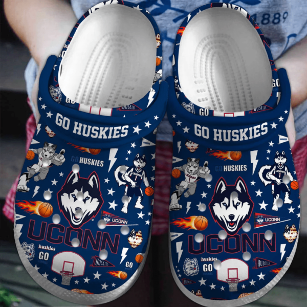 UConn Huskies NCAA Sport Crocs Clogs Crocband Shoes Comfortable For Men Women and Kids