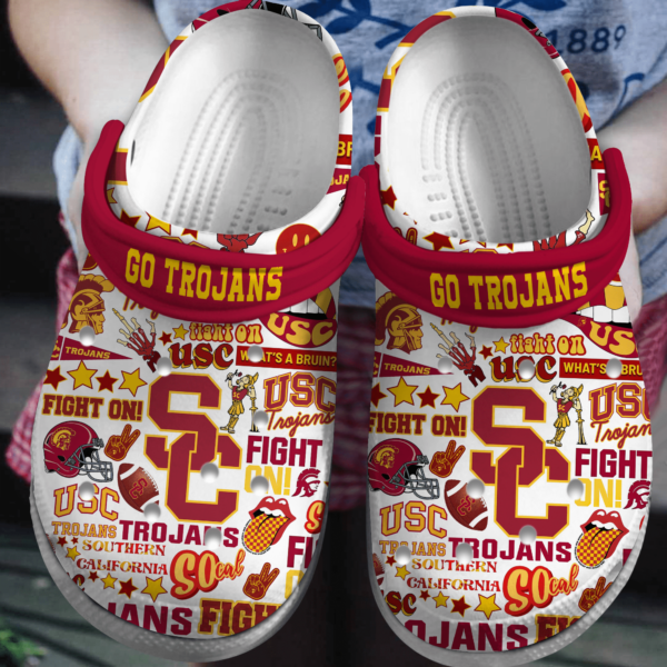 USC Trojans NCAA Sport Crocs Crocband Clogs Shoes Comfortable For Men Women and Kids