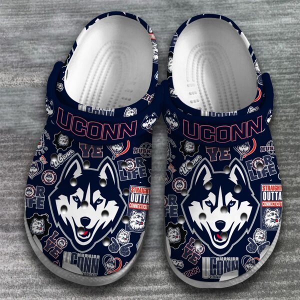 Uconn Huskies NCAA Sport NCAA Basketball Sport Crocs Crocband Clogs Shoes Comfortable For Men Women and Kids