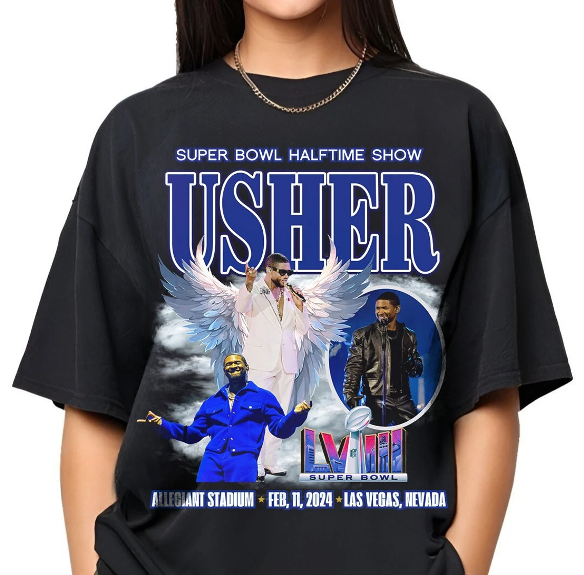 Usher 2000s Artist Super Bowl 2024 Halftime Show Graphic Tee Usher Show Shirt