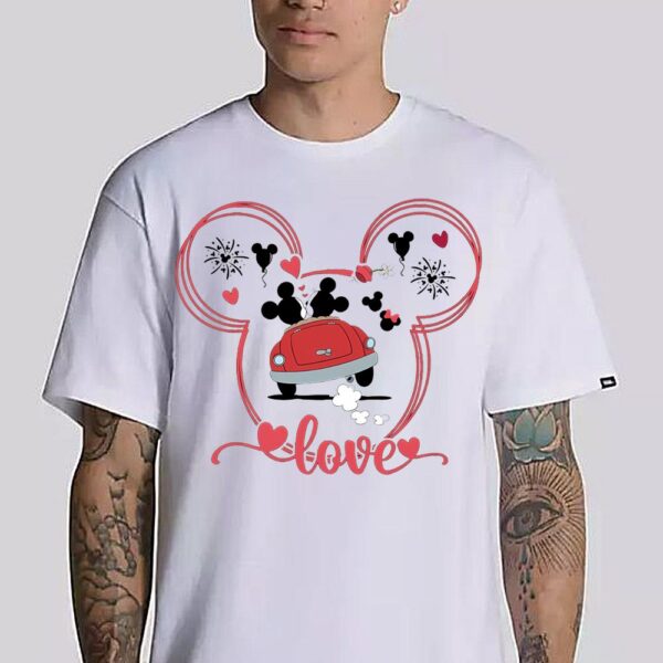 Valentine Disney Love Mickey Head Shirt Valentine Mickey And Minnie T-Shirt