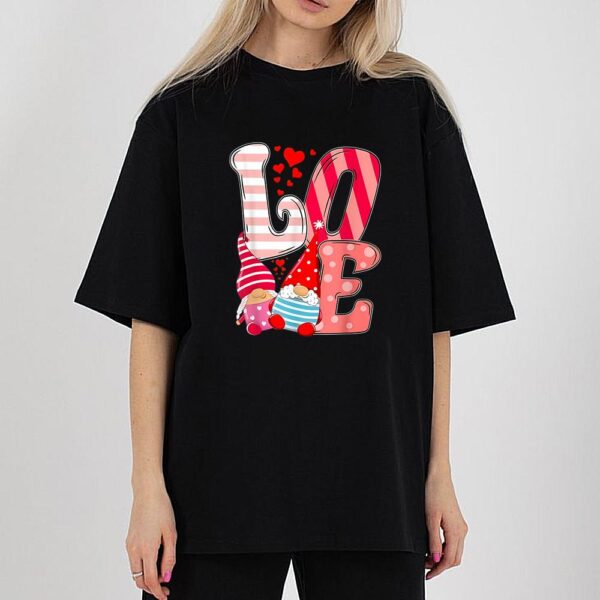 Valentine Gnomes Holding Hearts Valentine’s Day Gnome Love T-Shirt Valentine Tee