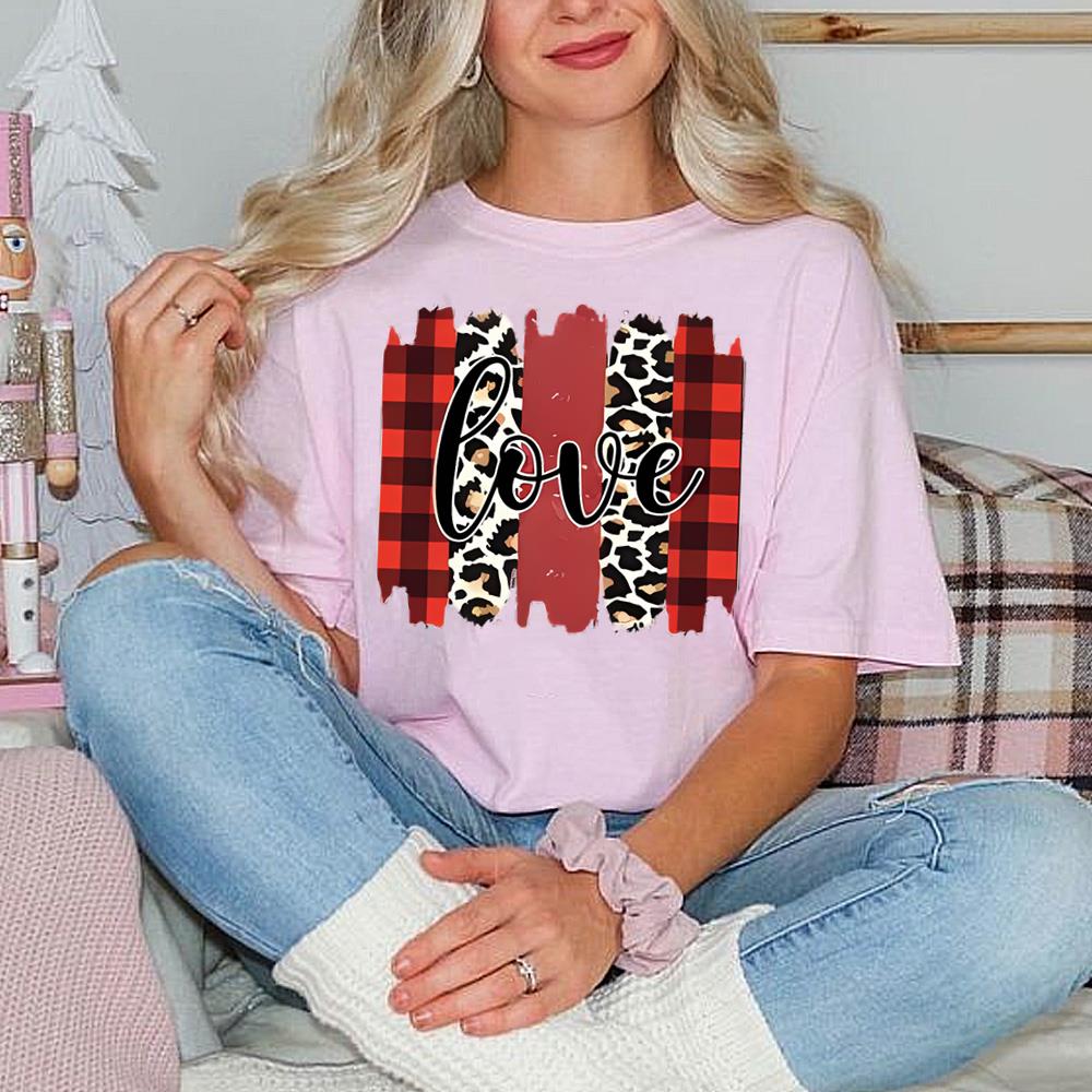 Valentine Love Shirt Heart Shirt Love Shirt Leopard Print