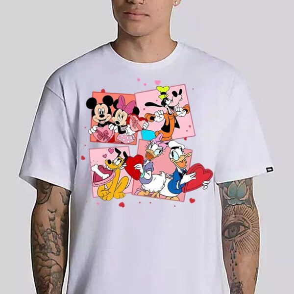 Valentines Day Disney Characters Valentine Gift For Womens T-Shirt