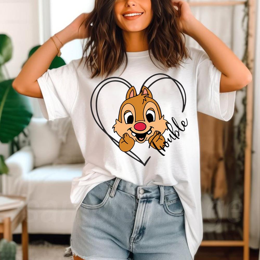 Valentine's Day Disney Chip And Dale Shirts Double Trouble Disney Shirt