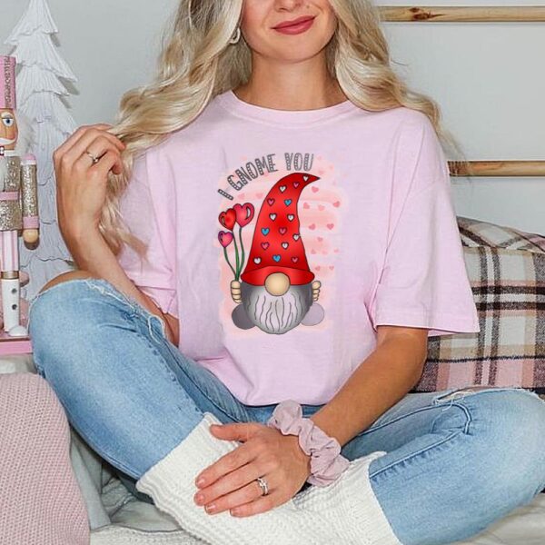 Valentine’s Day I Gnome You Valentine Gnome I Love You Design Valentine Shirt