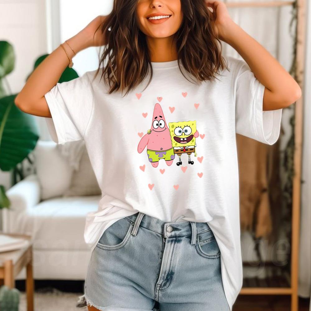 Valentines Day Spongebob Shirt Funny Patrick Star Sleeve Short Sleeve