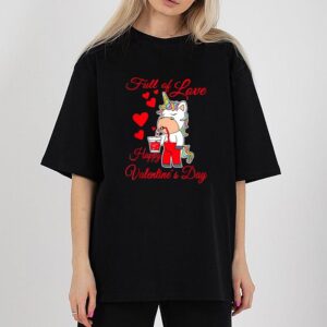 Valentins Day Unicorn T-Shirt Full…