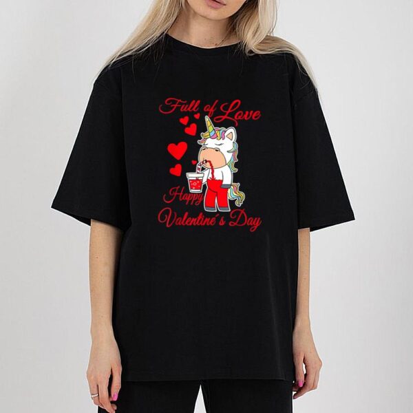 Valentins Day Unicorn T-Shirt Full Of Love Shirt