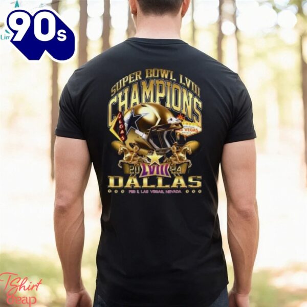 Vintage Dallas Super Bowl Champions 2024 Gold Rusht Shirt