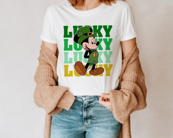 Vintage Lucky Day Mickey St Patrick’s Family Matching Shirt