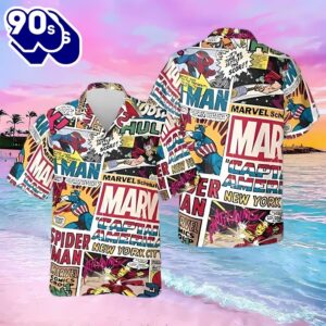Vintage Superhero Funny Hawaiian Shirt,…